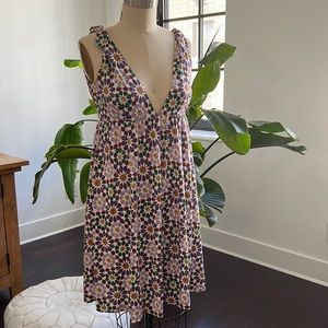 Nieves Lavi multicolor silk dress, sz Small